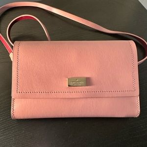 Two tone pink kate spade cross body wallet-purse